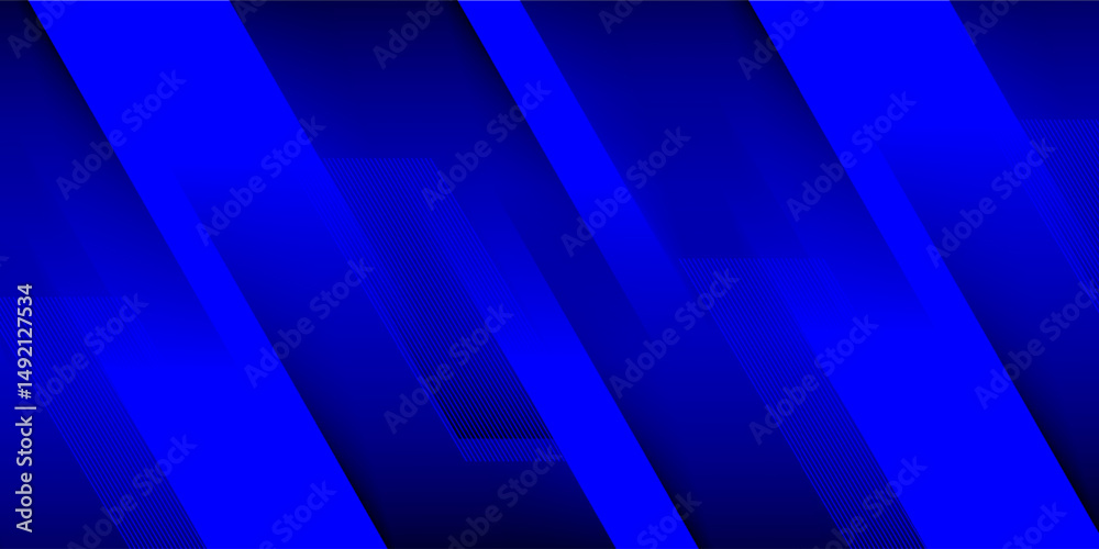 Obraz premium Blue diagonal geometric overlay layer background with lines pattern. Abstract Diagonal rectangle shape graphic elements. Modern banner backdrop template design with space for text. Vector illustration
