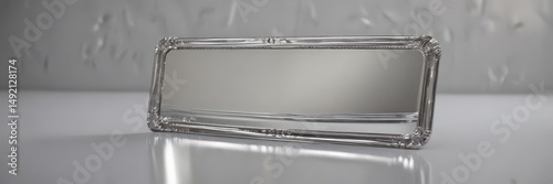 Mirror-like silver, fine abrasions, bright shine,  detail,  bright