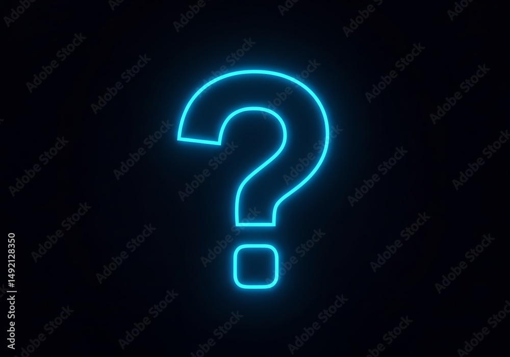 Neon question mark dark background Neon question mark dark background