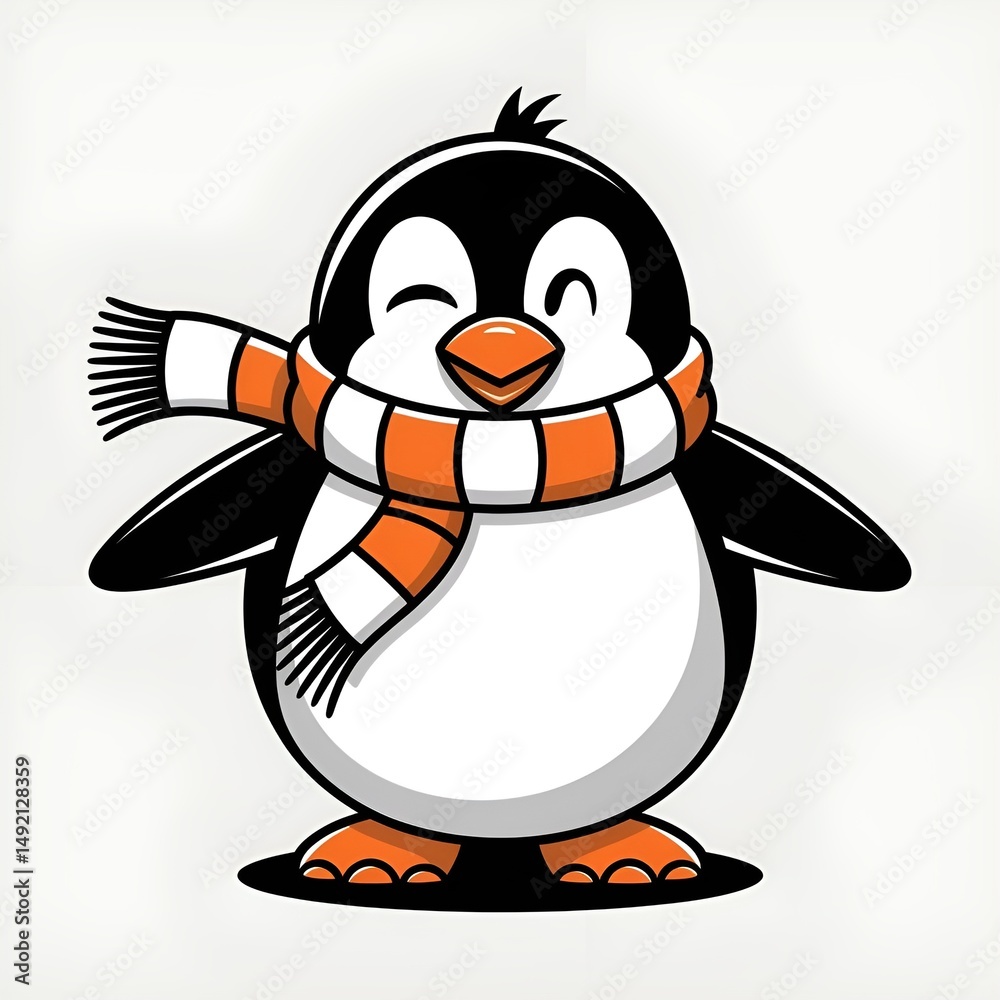 Fototapeta premium Penguin sliding illustration 