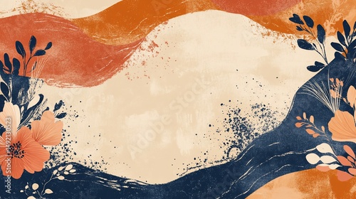Elegant Abstract Floral Background with Earthy Tones for Creative Projects