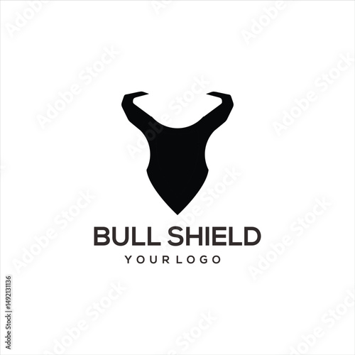 Bull Shield Silhouette logo