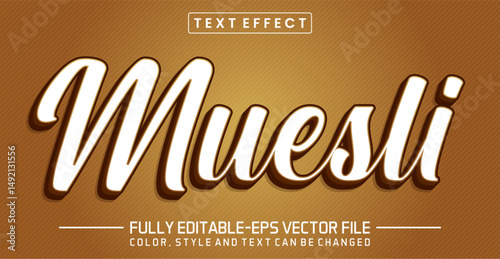 Muesli font Text effect editable