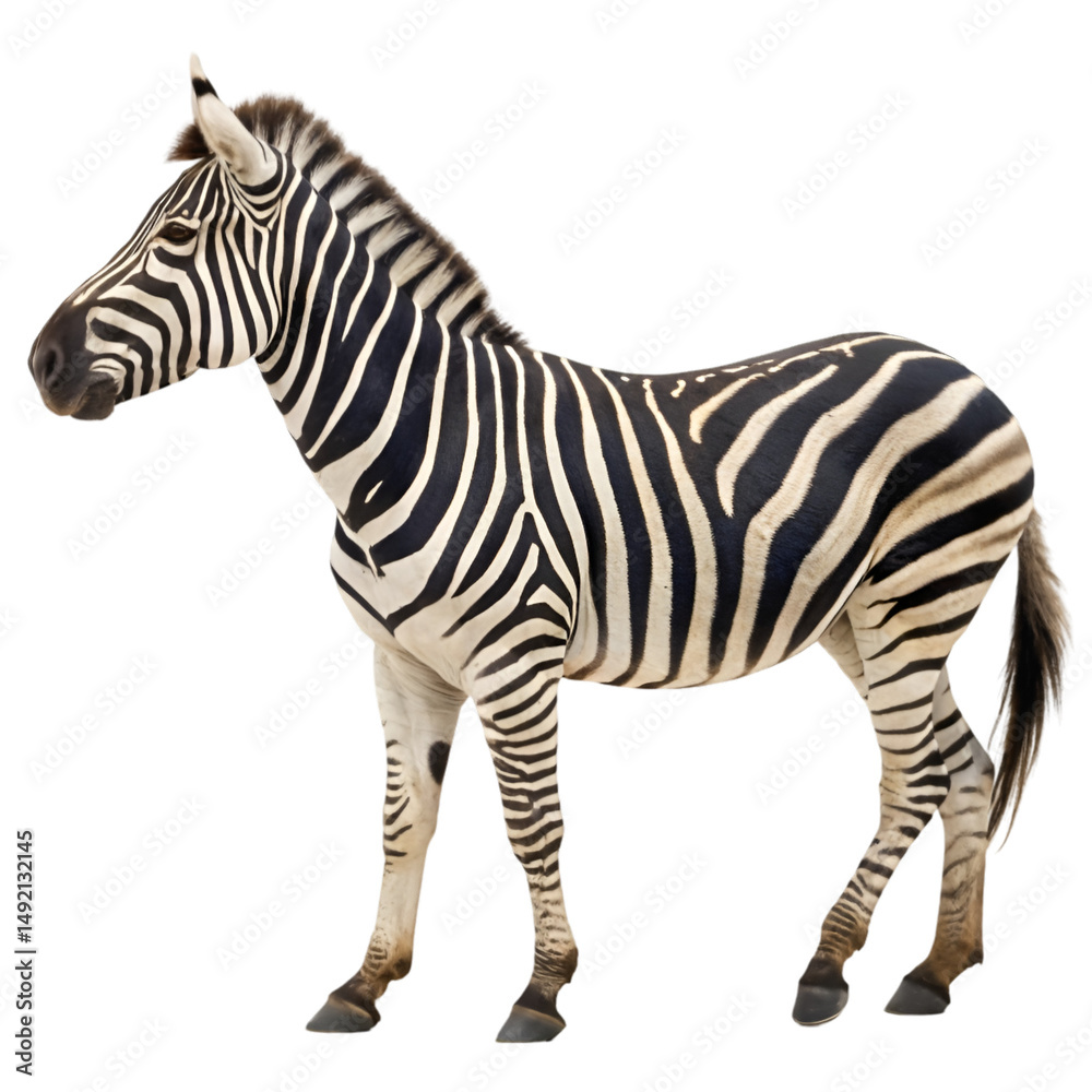 Fototapeta premium Zebra isolated on transparent background