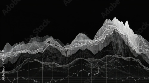Mountains graph representation for stock exchange