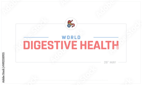 World Digestive Health Day on white background, Typographic Design of World Digestive Health Day, Vector Design of World Digestive Health Day, World Digestive Health Day Design