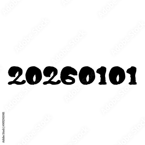 2026年　年賀状　手書き文字素材