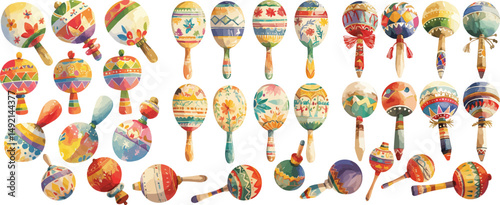maracas watercolor clipart