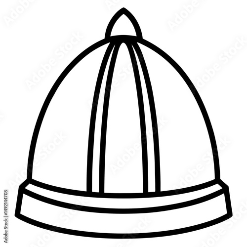 Simple Black Mitre Silhouette on White Background