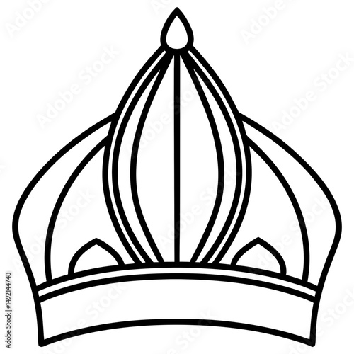Simple Black Mitre Silhouette on White Background