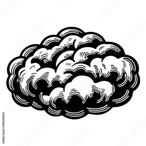 Stylized cloud formation silhouette vector illustration