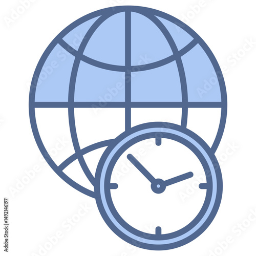 Global Time Blue Icon