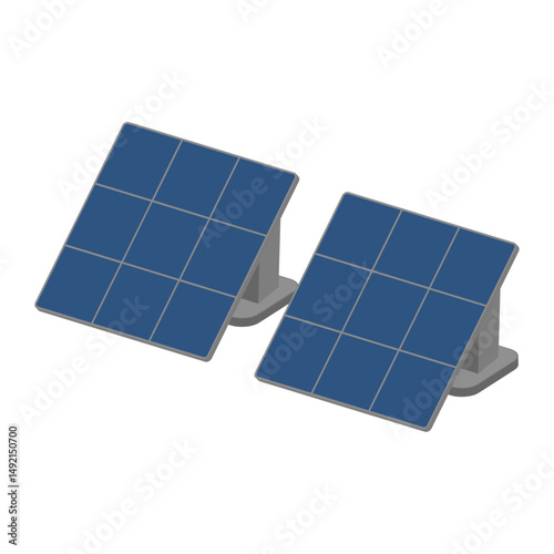Dual-panel solar panel icon – representing clean energy, sustainable power, and eco-friendly electricity.