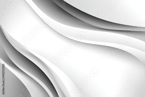 Serene White Abstract Waves and Gentle Curves
