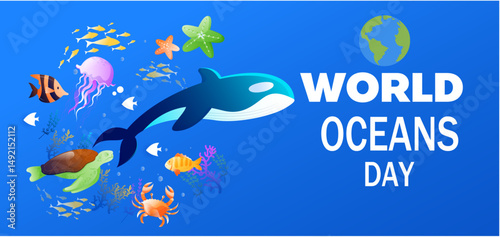 World Oceans DAY illustration
