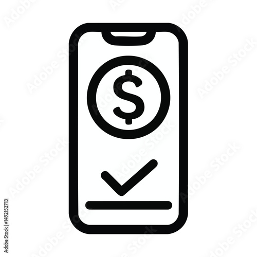 Mobile payment completed illustration