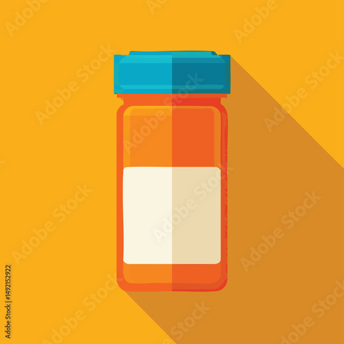 Pill Bottle Orange container with a cap