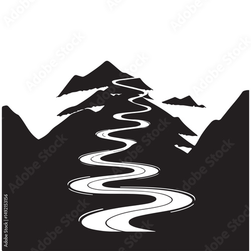 Navigating Challenges A Winding Mountain Road Journey to Success
