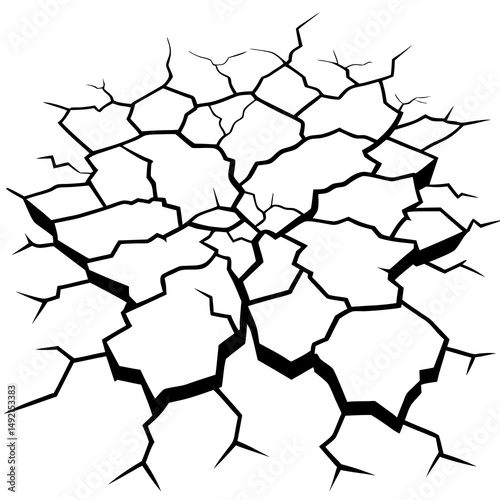 Cracked ground surface abstract illustration