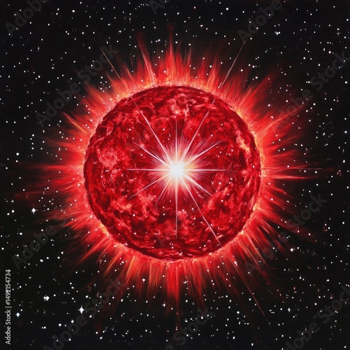 Red giant star in space