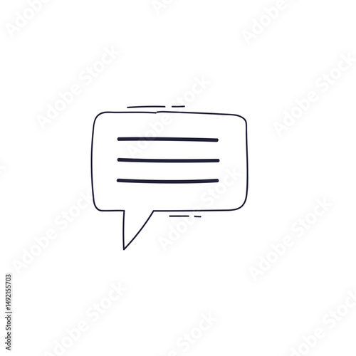 Simple speech bubble icon representing communication and dialogue.