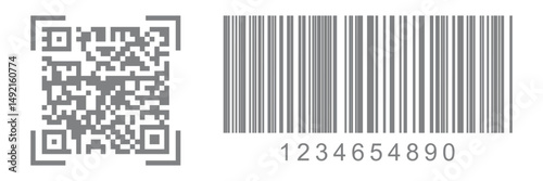 QR code icon Simple thin outline