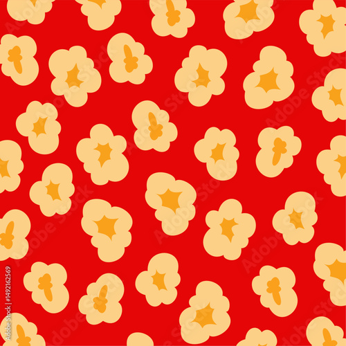 Popcorn seamless pattern Vector illustration. Popcorn pattern background. Can be use for backdrop, wrapping paper, cards, etc