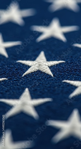 Close up detailed american flag stars