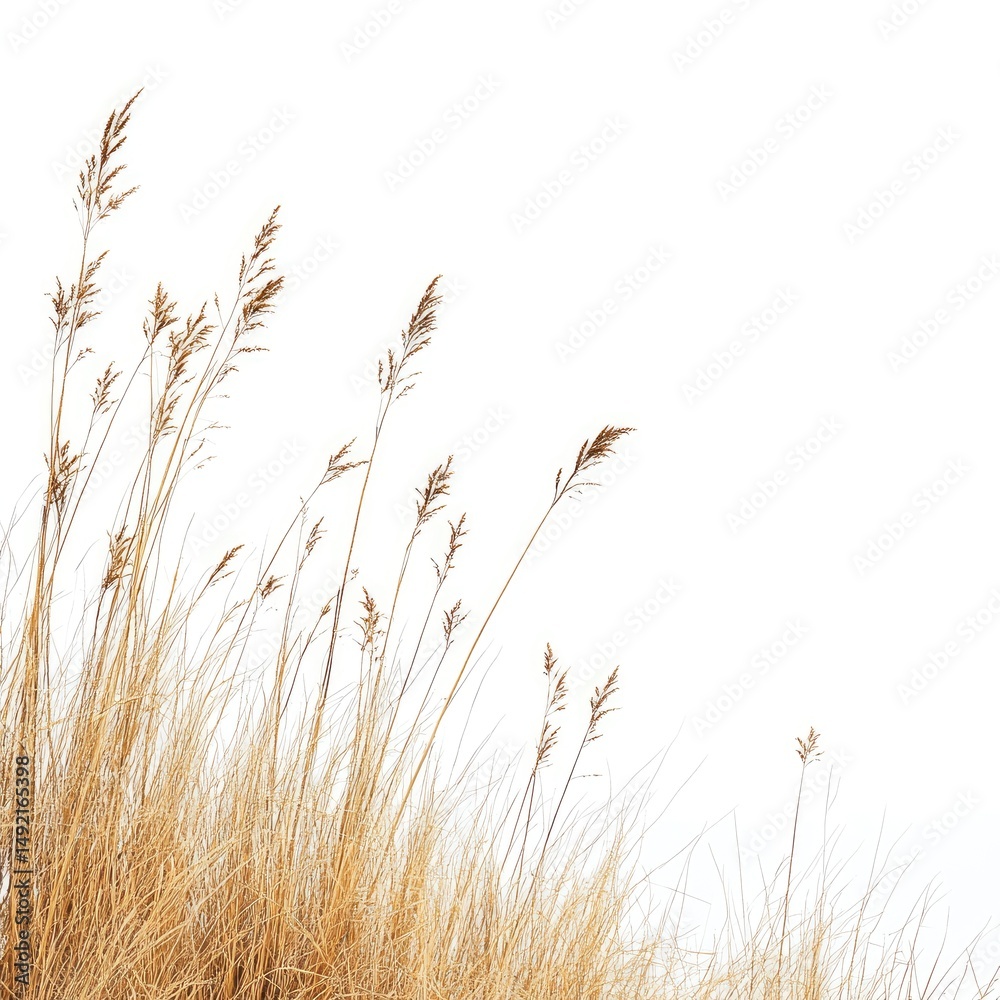 Fototapeta Dried grass cluster on white background