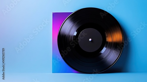 Wallpaper Mural Stylized mockup of a vinyl album cover with bold neon colors and modern typography.  Torontodigital.ca