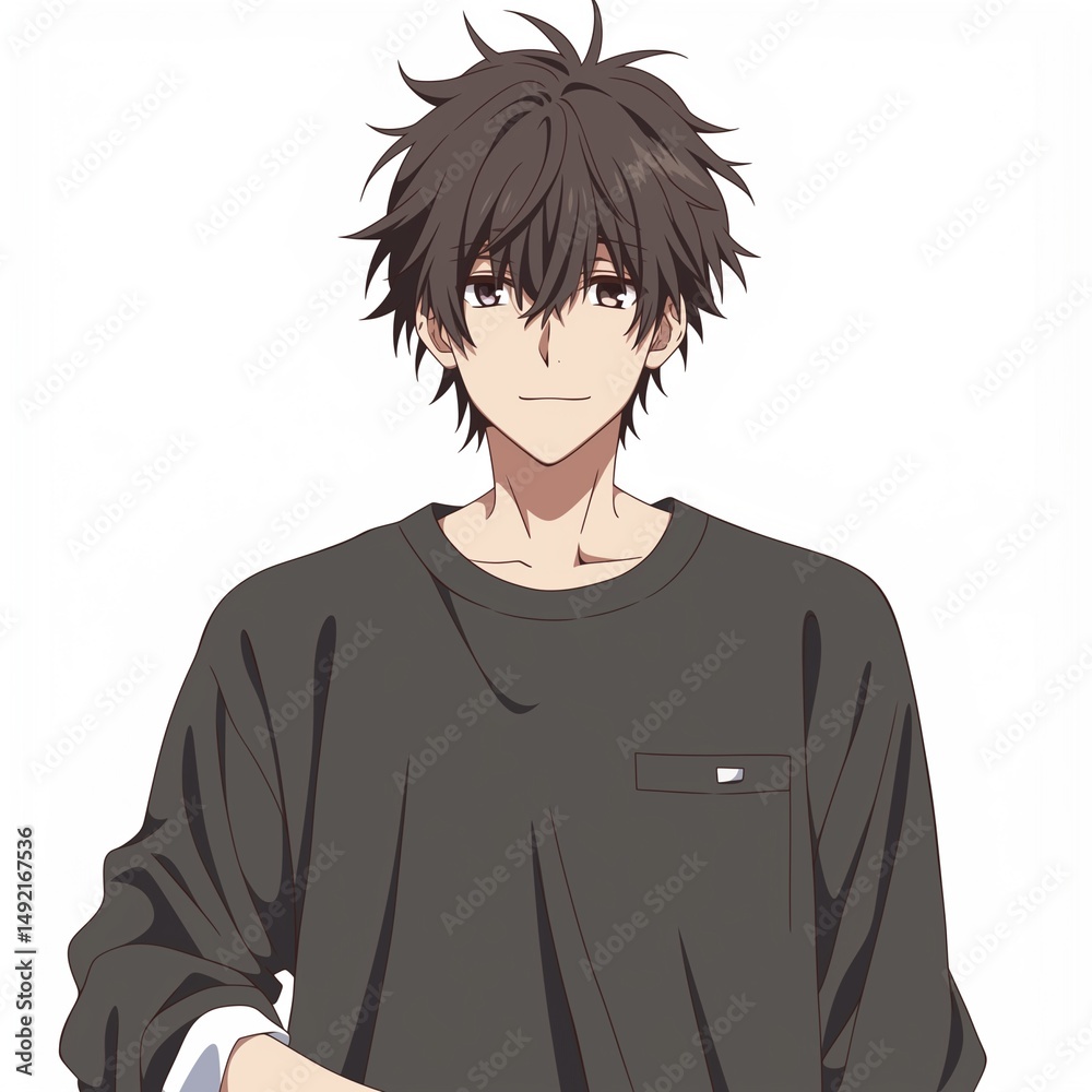 Fototapeta premium アニメ調の美青年の切り抜き用素材