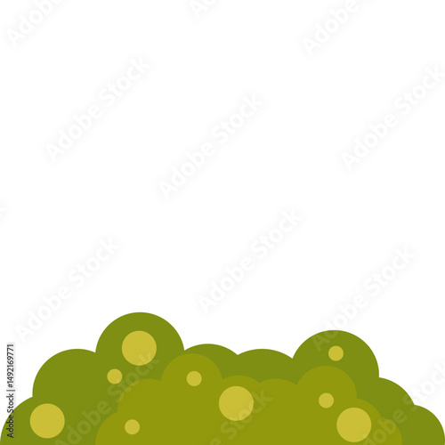 Green Bush With Flower Illustration