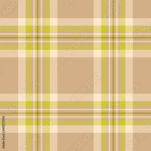 Elegant beige and lime green plaid pattern.  Perfect for textile design, wallpaper, or website backgrounds.  Subtle yet stylish, this seamless texture evokes feelings of calm and sophistication.