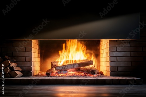 Embracing the warmth of a cozy fireplace during a winter evening gathering in a rustic cabin Generative AI