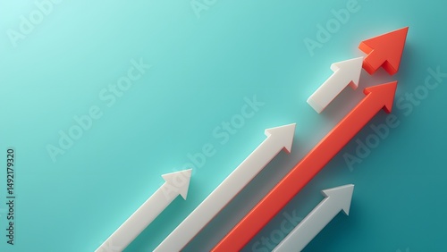 Upward Trending Arrows Business Growth Chart Success