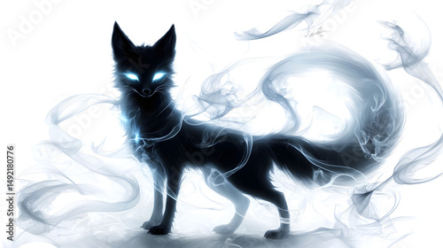 Ethereal Fox Spirit with Ghostly Tails Swirling Behind Ff323e67 1fb2 47f5 Bb4d A3bcdc601c8c 2