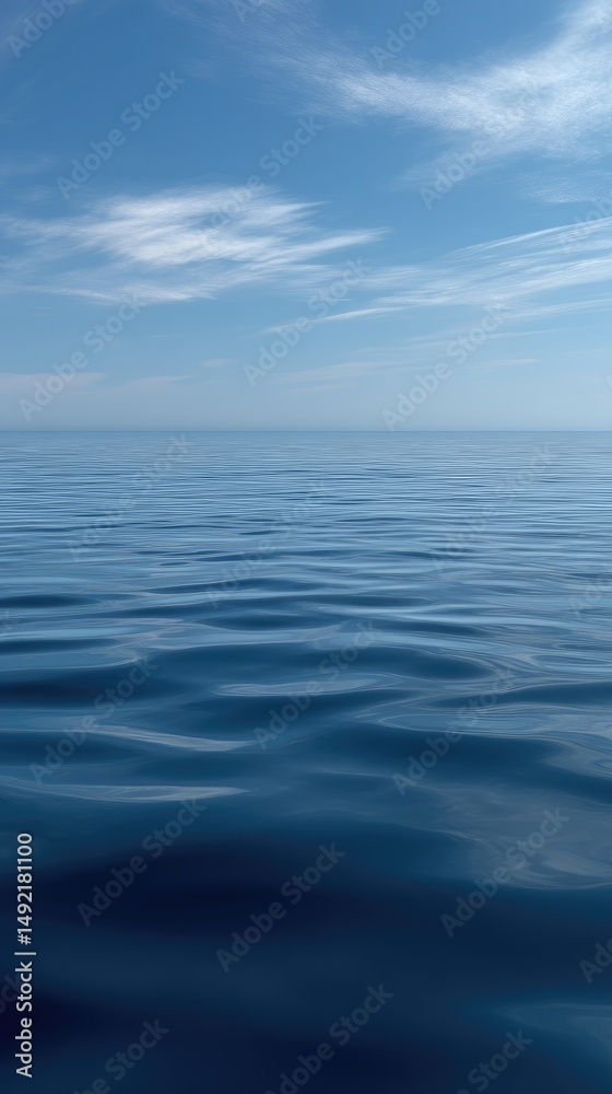 Obraz premium Serene Blue Waters Under Gentle Sky Above