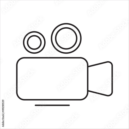  Video icon logo design. video camera sign and symbol. movie sign. cinema. on white background