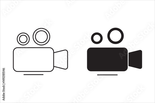  Video icon logo design. video camera sign and symbol. movie sign. cinema. on white background
