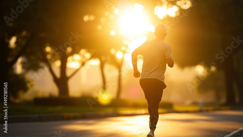 Portrait of a middle-aged man during a morning jog