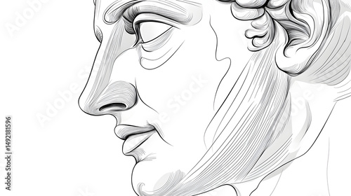 Fine Line Illustration of An Ancient Statues Face Focu 490c0cb8 54a3 4cd2 8db0 C30e635aac02 2