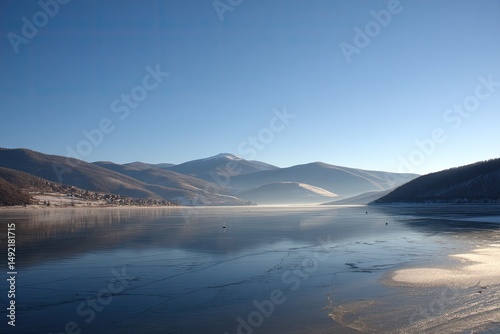 Serene Mountain Landscape Reflecting on the Calm Water