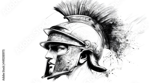 Fine Line Ink Sketch of A Sculpted Greco Roman Helmet 2da44f8c Fda2 4028 97f3 5cb9eee43a37 3