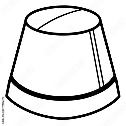 Fez Hat Silhouette – Black on White Vector