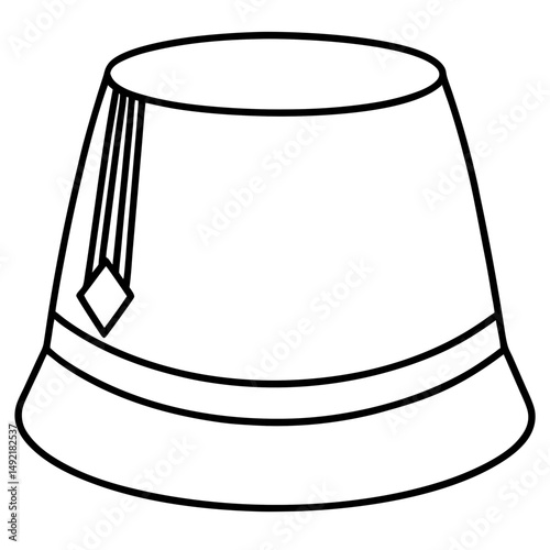 Fez Hat Silhouette – Black on White Vector