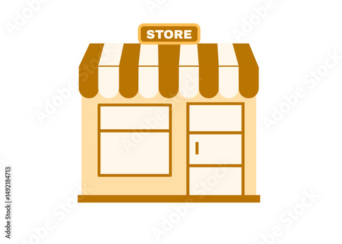 Minimalist storefront flat design. Simple and clean flat icon in colourful. For template, banner, social media and layout. Vector illustration