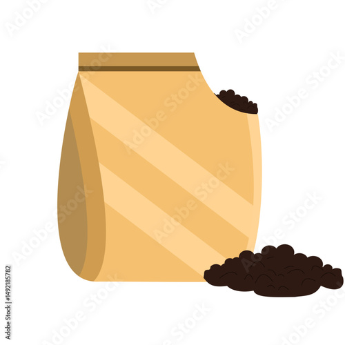fertilizer bag, rice sack, sand bag, agriculture product isolated on white background