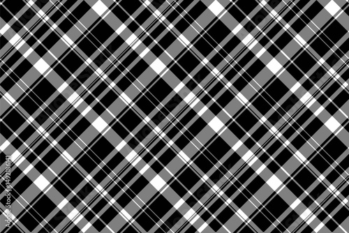 Christmas ornament texture plaid background, handsome seamless vector check. Many fabric textile tartan pattern in gray and black colors.