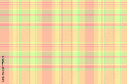 Heritage texture plaid seamless, soft check fabric textile. Summer tartan pattern background vector in orange and green colors.