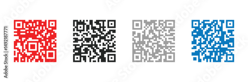 QR code set. Scan qr code icon. icon QR Code black outline for website design and mobile.